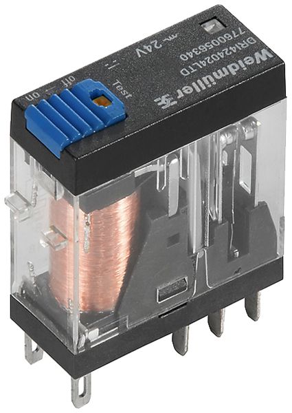 Relais WM DRI424110LTD 2CO AgSnO2 99…121VDC 5A/250VAC diode Prüftaste