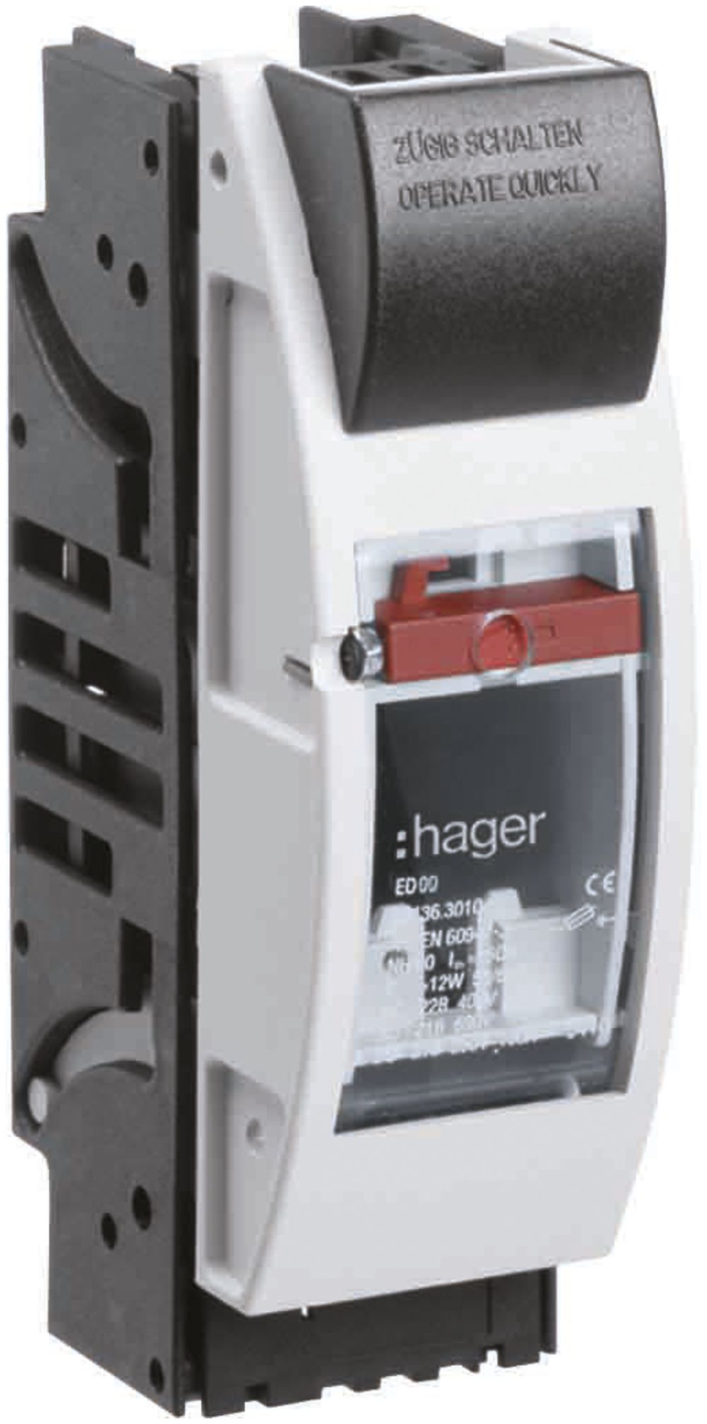 Coupe-circuit sectionneur HPC Hager DIN00 plaque de montage M8 1 pôle commutable