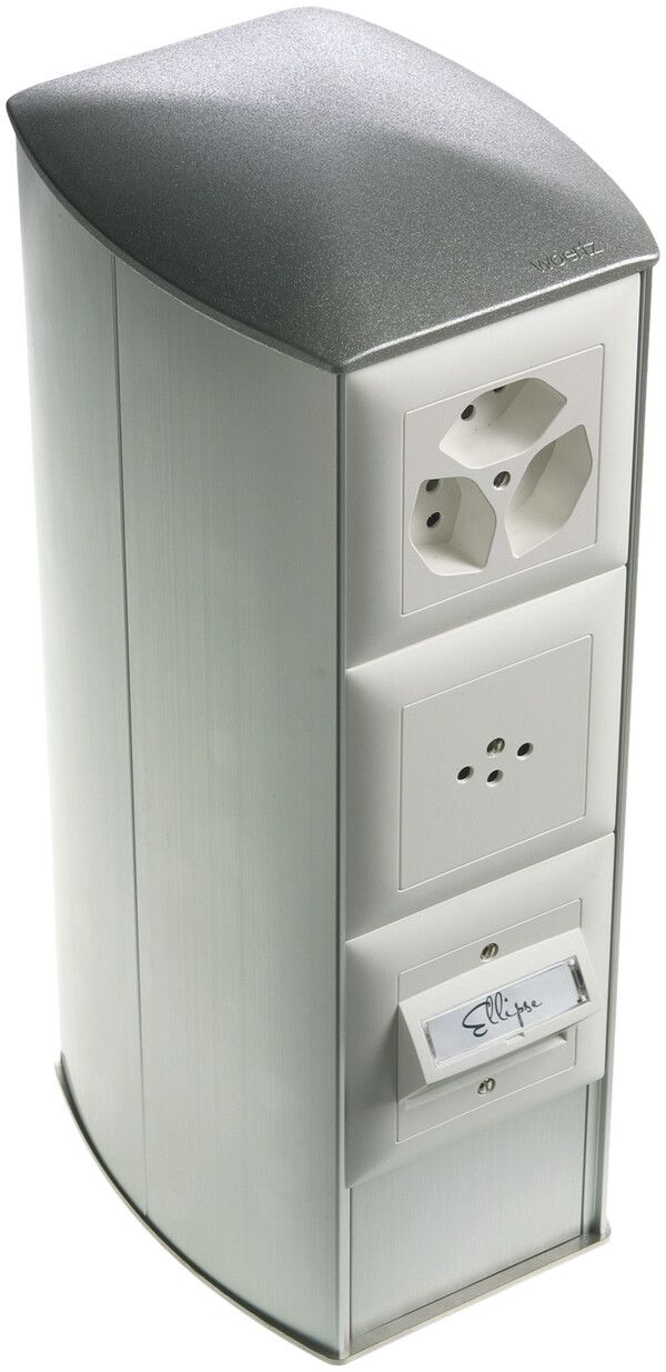 Anschlussaufsatz Ellipse H=325 elox. mit 6 NIS-Dosen IP20