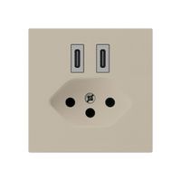 USB-Ladesteckdose Hager kallysto C-C 20W+T13 5V 60×60mm beige