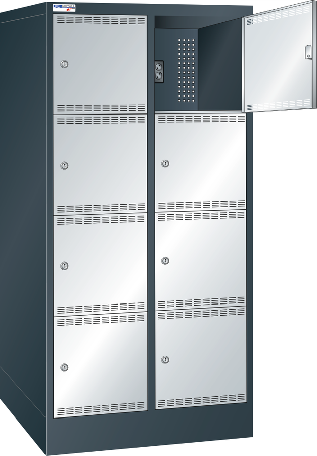 Armadio caricabatterie con scomparti (L×P×A) 810×580×1790 mm 2×4 scomparti