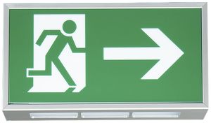 LED-Not-/Hinweisleuchte CALR LED PL+T-W, mit Autotest, 3h, Wand