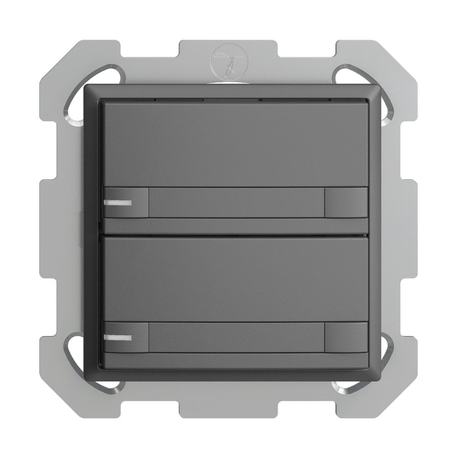 UP-KNX-Taster RGB EDUE, 250mW, m.RGB-LED, m.Papier., 2×Taste, 2×Tastenb., dgu