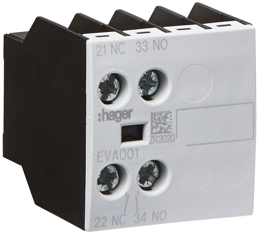 Contatto ausiliari Hager 1Ch+1R per EV007-10-EV038-10, EVN022-EVN045, EVL014-027