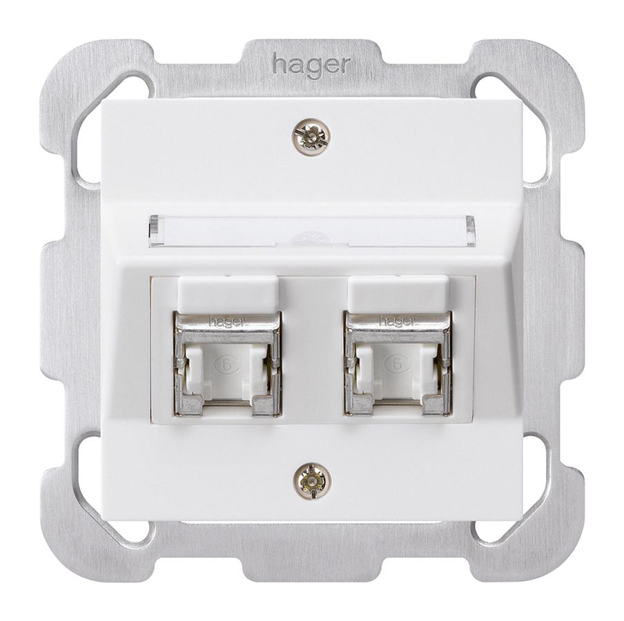 UP-Montage-Set kallysto B Kat.6 2RJ45/s weiss