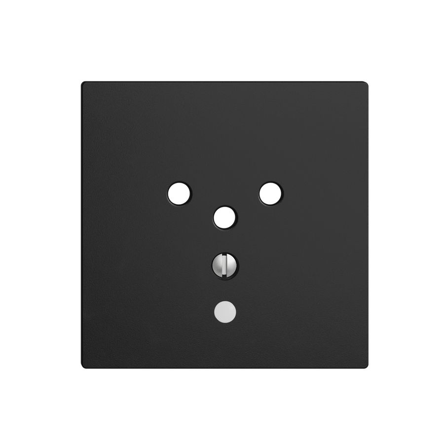 Frontplatte EDIZIOdue T12 schwarz 60×60mm mit Linse für Steckdose