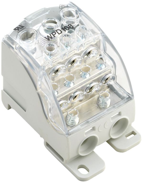 Verteilerblock WM WPD 108 1P 400A 1×Eing 9×Ausg 1.5…35mm² 1.5…120mm²