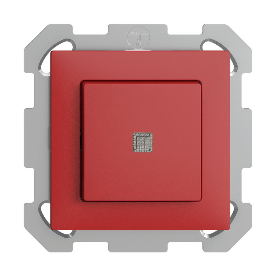 UP-Leuchttaster EDIZIOdue A-R/1P berry, mit Linse, LED gelb