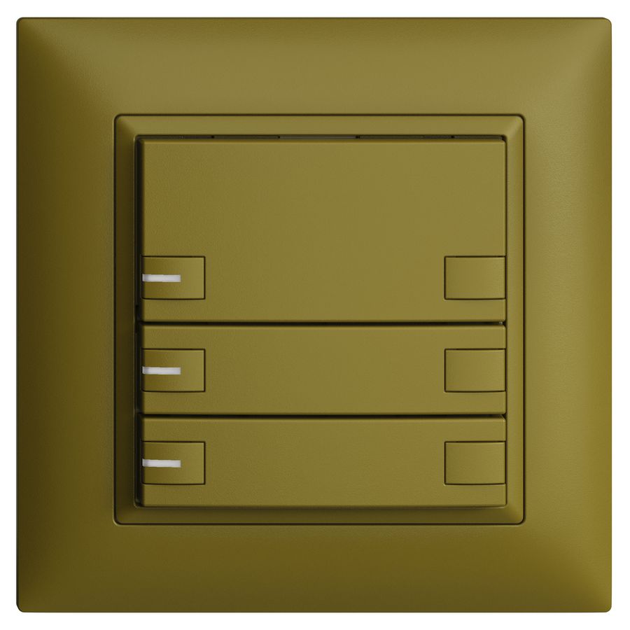 Poussoir KNX RGB ENC EDUE FMI, 250mW, a.LED RGB, 3×poussoir, comm.2×touches, ov