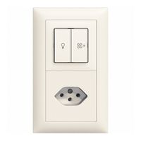 UP-Kombination EDIZIOdue 2×1 weiss Drucksch.Licht/Venti. + 1×T13