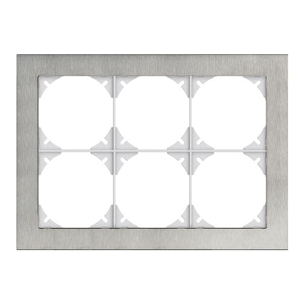 Abdeckrahmen EDIZIOdue prestige 2×3 chromstahl geschliffen