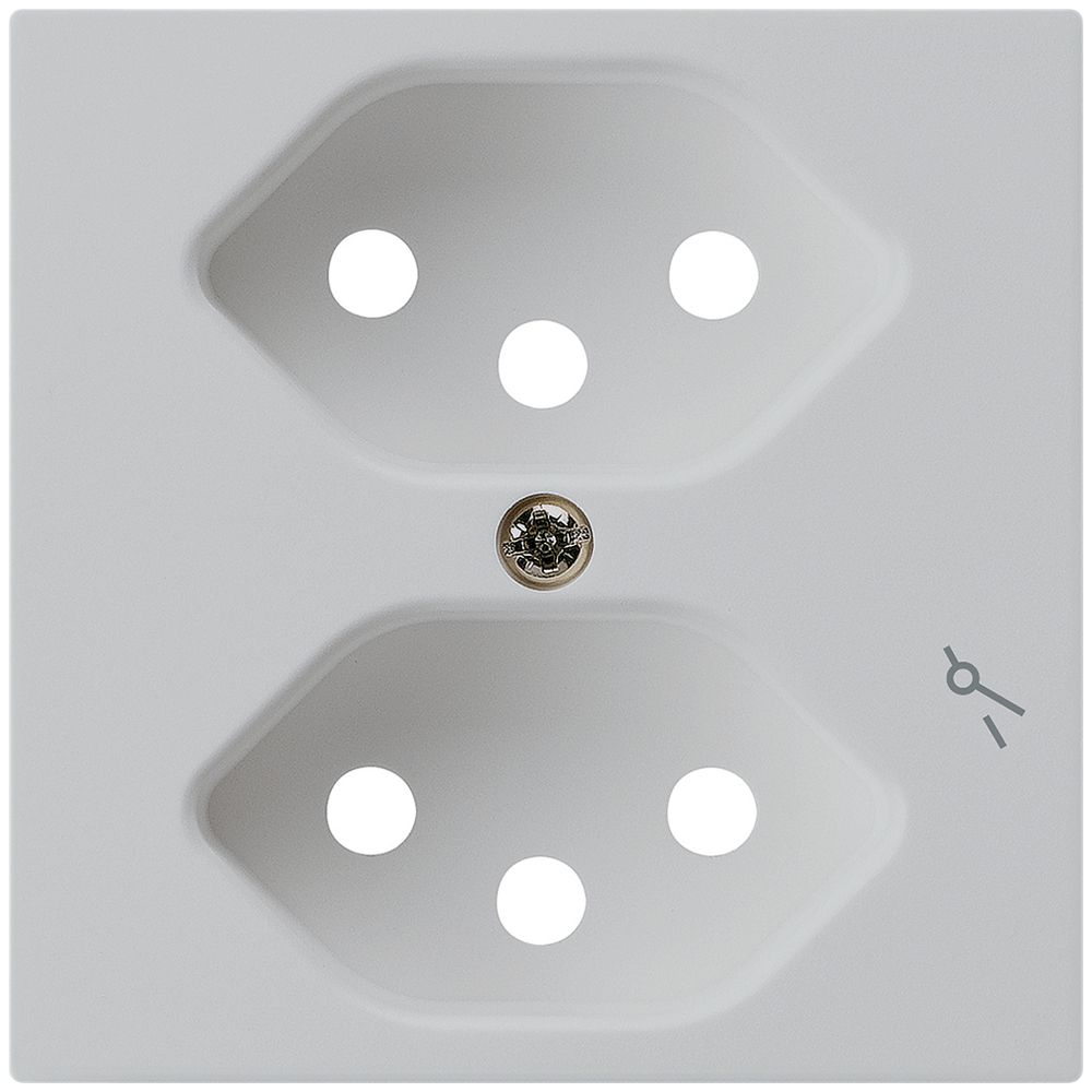 Frontplatte kallysto 2×T13/1 60×60mm hellgrau mit Kinderschutz