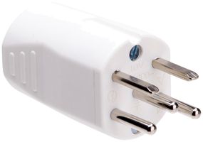 Stecker MH TH T15 3L+N+PE/L+N+PE 10A 400/250V horizontal Ø14mm, weiss