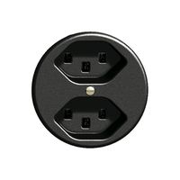 Steckdose FH 2×T23 16A schwarz, mit Steckklemmen