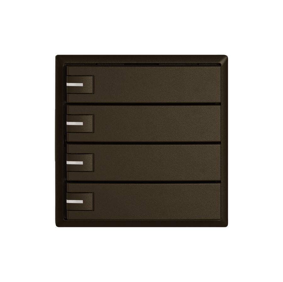 Poussoir KNX RGB EDIZIO.liv SNAPFIX® capteur temp.RGB-LED 4× comm.1T br