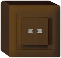 Contact à poussoir lumineux AP kallysto 2×AR/1L avec 2 lentilles brun