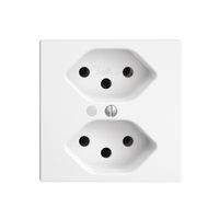 EB-Steckdose EDIZIOdue 2×T13 weiss mit LED grün