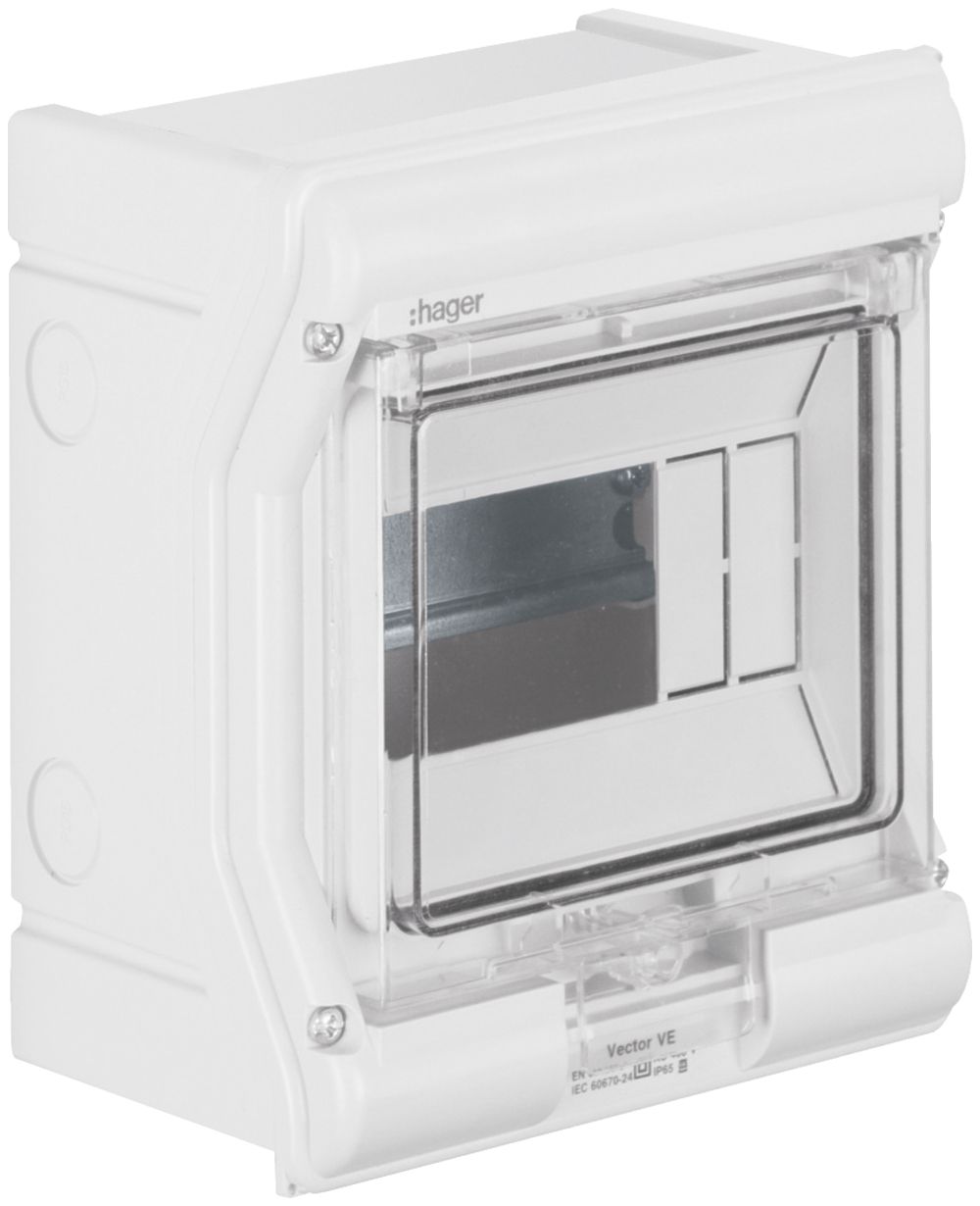 AP-Kleinverteiler Hager vector 1-reihig 6TE IP65 165×190×113mm