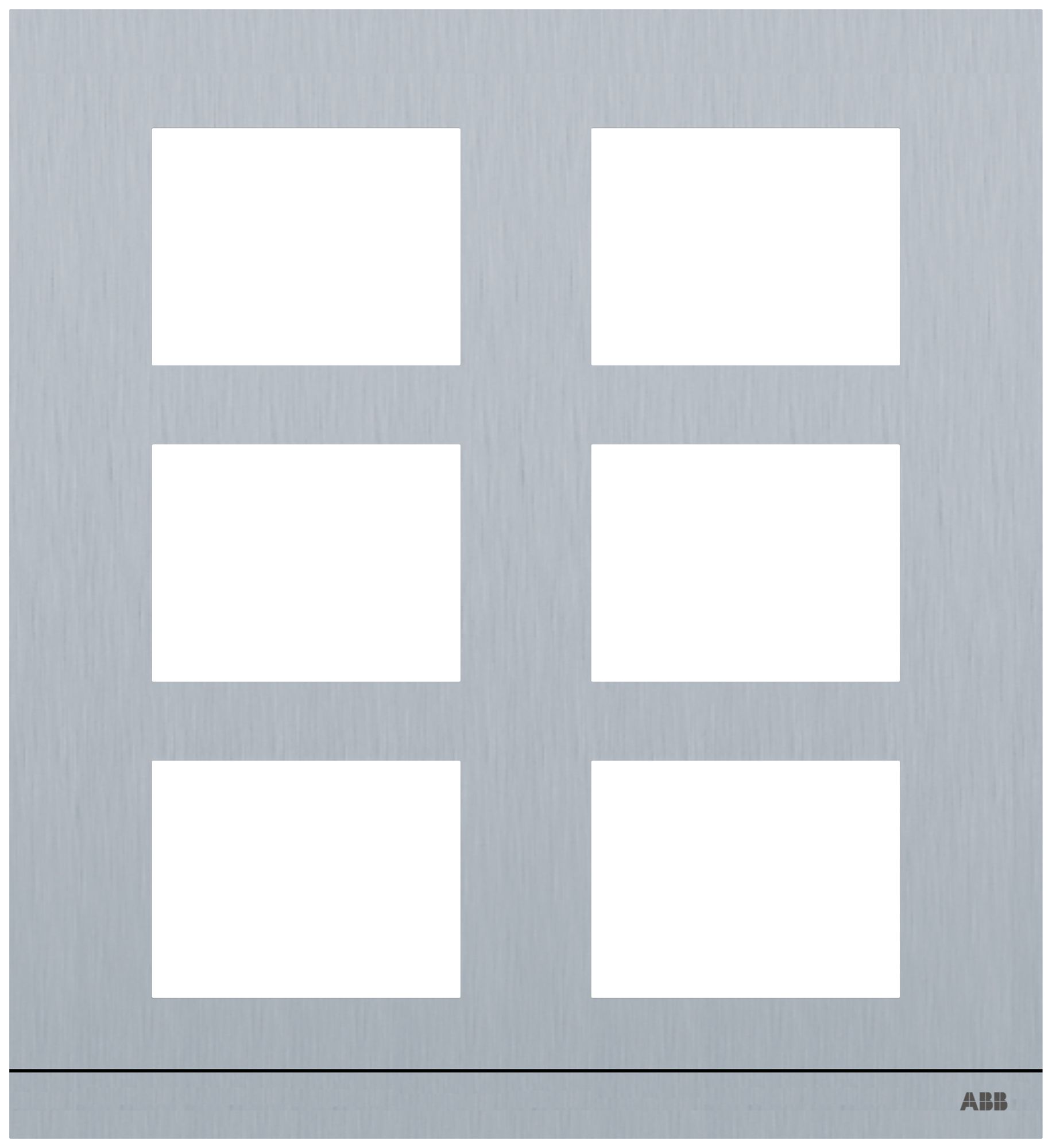 Cadre de recouvrement audio ABB-Welcome, pour 2/3 (6 modules), Al brossé
