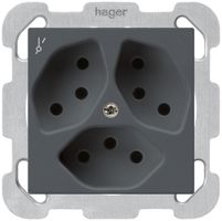 Presa INC kallysto 3×T13/1S antracite con piastra di fissaggio