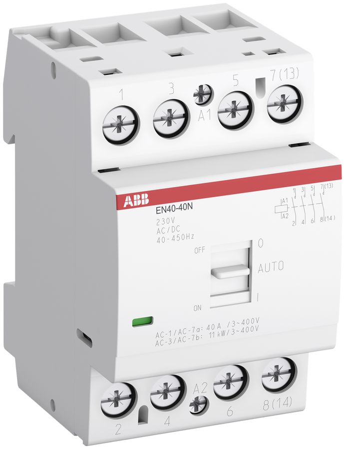 REG-Schütz ABB EN40, 2S 40A AC-1, 24VAC/DC Handschaltung