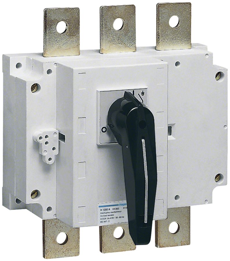 Interrupteur de charge INC Hager 3L 1250A montage frontal indication de coupure