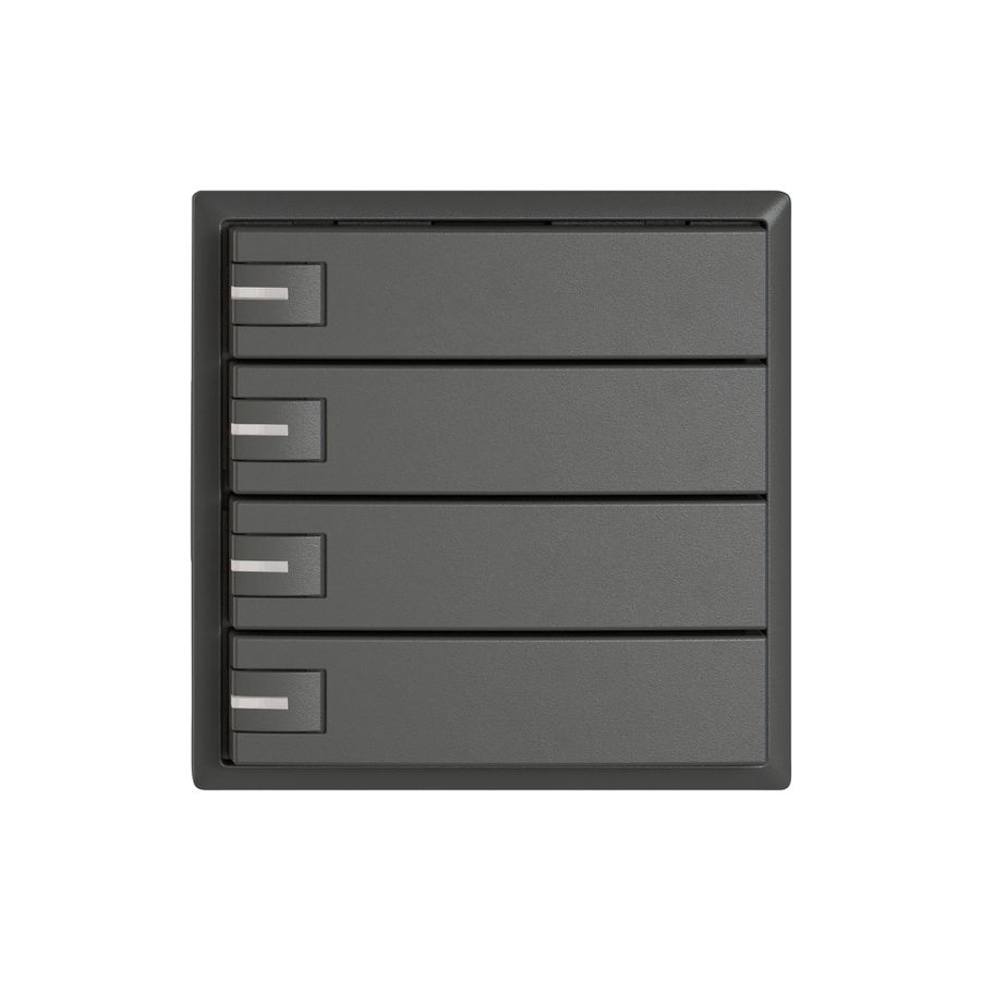 Poussoir universel EDIZIO.liv UNI SNAPFIX® 12…48V a.LED bleu 4× comm.1T grf