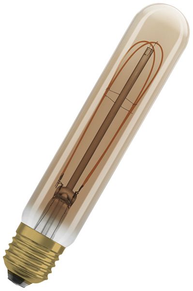 Lampe LED LEDVANCE Vintage Tubular E27 4.8W 470lm 2200K Ø32×165mm clair ambre