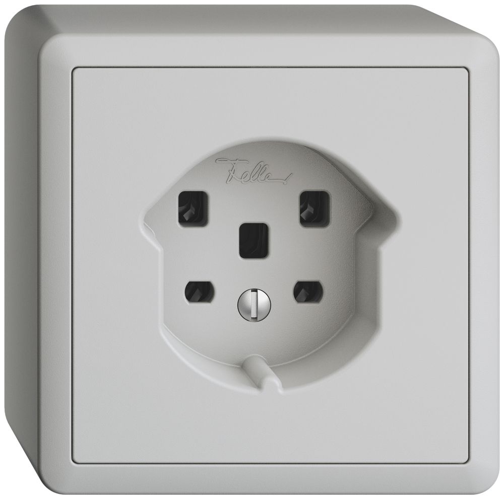 Prise AP EDIZIOdue T25 16A gris clair, bornes à vis