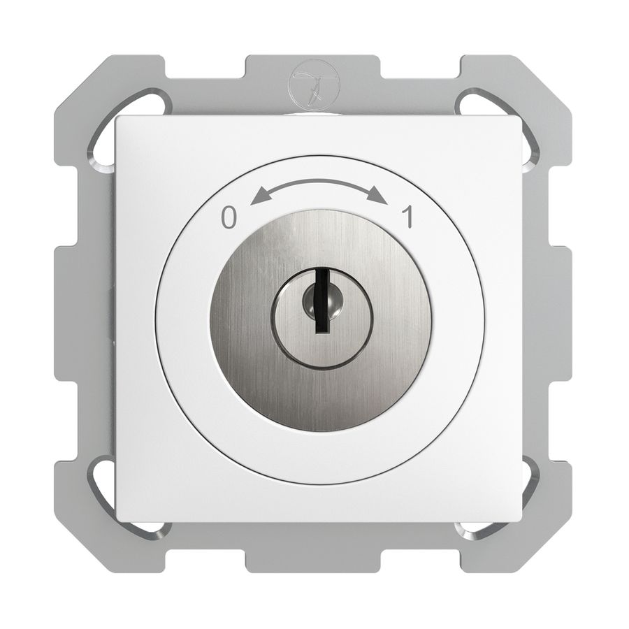 Contact pivotant ENC 0<-->1 EDIZIOdue blanc avec serrure de sûreté