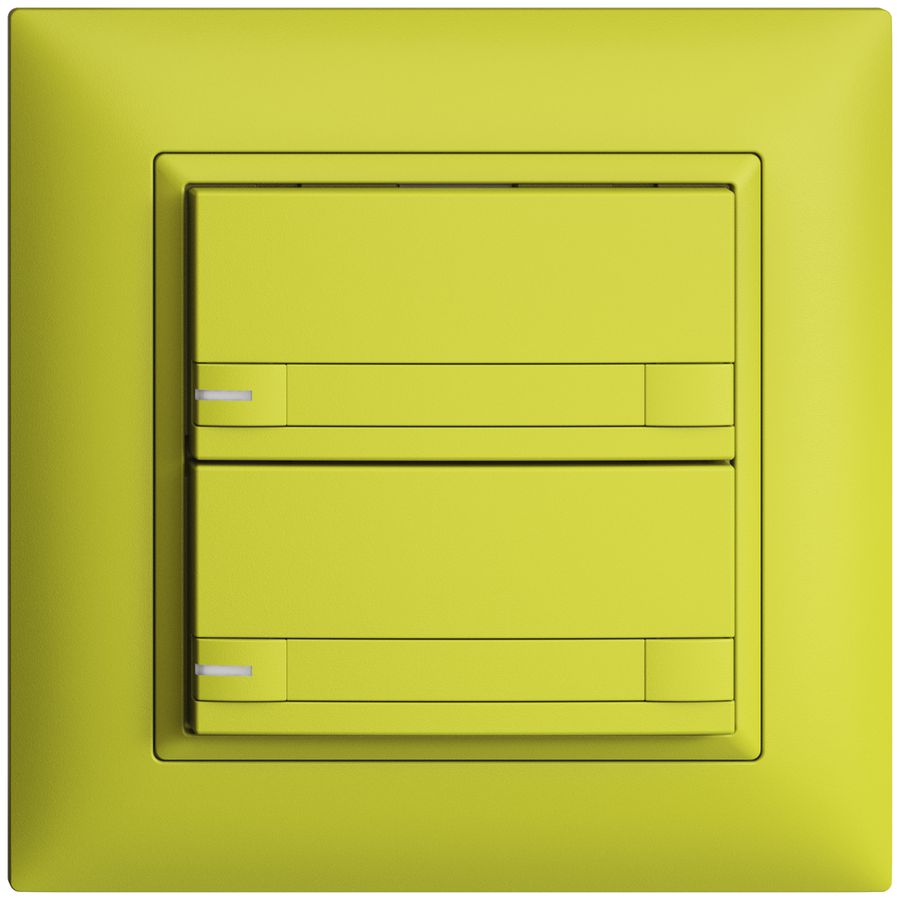 Poussoir ENC KNX 2× EDIZIOdue colore lemon RGB avec LED avec insert papier