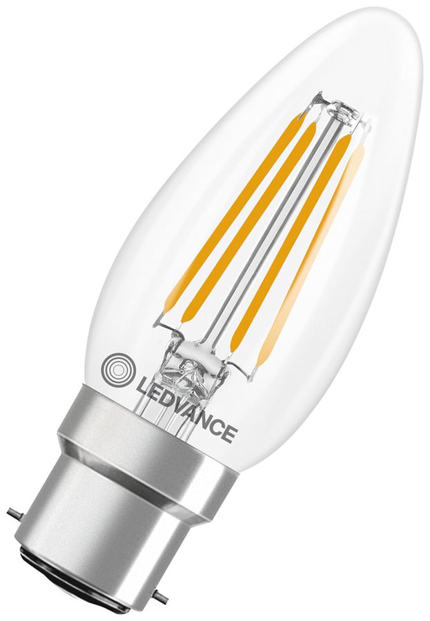 Lampada LED LEDVANCE CLASSIC B B22d 3.4W 470lm 827 B10.5 chiaro Ø35×91mm