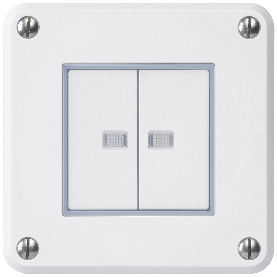 Contatto pulsante INC robusto IP55 2×1P bianco 2×illuminato per combinazione