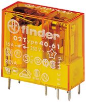 Relais Finder 40.61 12VAC 1CO 16A/250VAC AgSnO2 RTII 80Ω