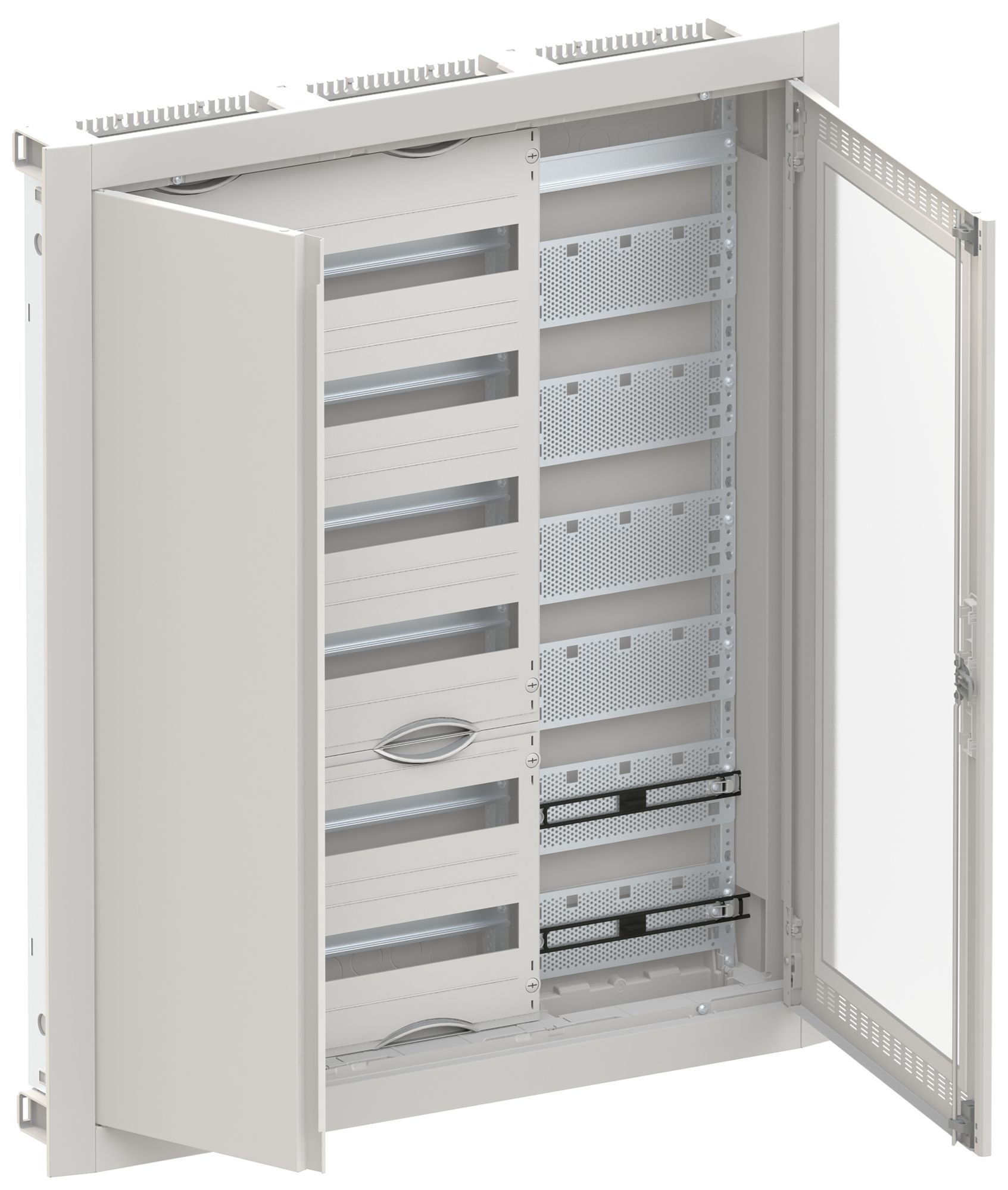 Distributeur ENC ABB ComfortLine 6 rangées 144UM avec porte WiFi 865×1014×125mm