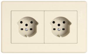 Combinazione INC EDIZIO.liv SNAPFIX® 1×2 96×156mm 1×T15+1×T15 crema