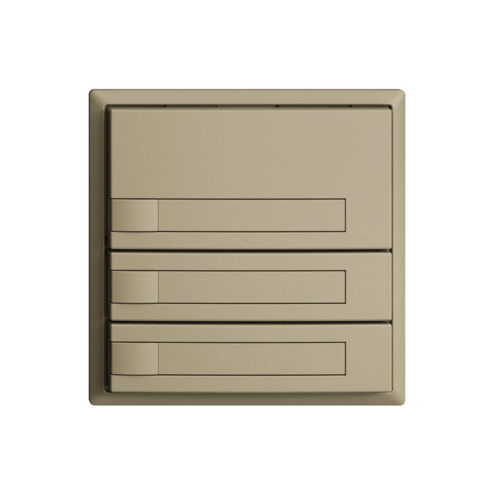 Poussoir ENC KNX 3× EDIZIOdue sand RGB sans LED avec insert papier