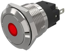 Avvisatore luminoso EAO 82 24V raccordo da saldare piatto Ø19mm rosso