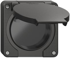 Prise FI NEVO, 10A 250V, avec bornes de raccordement, obturé, noir