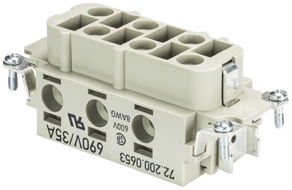 Insert p.douille Wieland Electric revos POW BUS 6 6,0 69 AG 6 35A 690V 2.5…6mm²