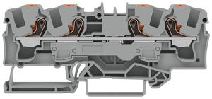 Borne de passage joignable WAGO TOPJOB S 6mm² 41A 800V Push-in 4×1 DIN35 bl