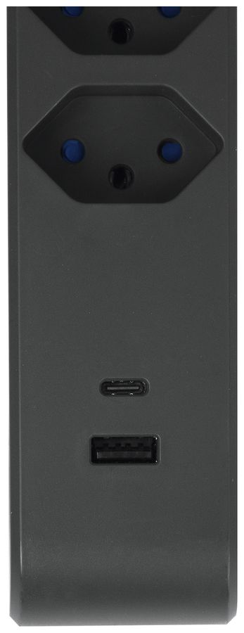 Prise multiple Steffen STEBA IQ 6×T13 1×USB-A 1×USB-C PD 3m anthracite