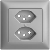 Frontset EDIZIOdue silver 88×88mm 2×T13