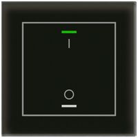 Poussoir KNX RGBW ENC MDT BE-GTL1TS.B1S 1t/2a temp.verre noir "I/O"