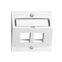 Montageset EDIZIOdue F, mit Schrägauslasshaube, für 2×Keystone, weiss