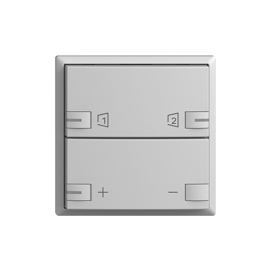 Frontplatte EDIZIOdue zeptrionAIR Dimmer S1/S2 mit LED hellgrau