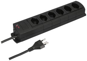 Steckdosenleiste MH 6×T13 Prime-Line Td 3×1mm² 3m schwarz