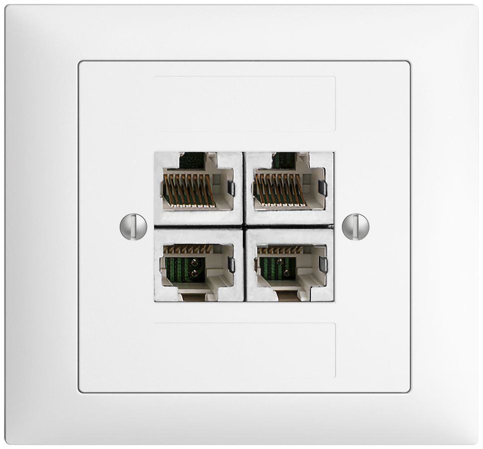EB-Dose 4×RJ45/s 4P getr. EDIZIOdue weiss ITplus