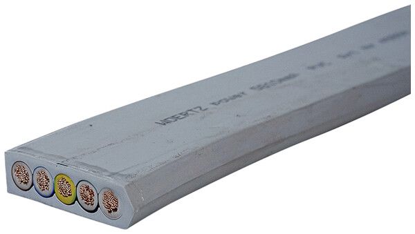 Câble plat Woertz Power 5×10mm² PVC gris Eca