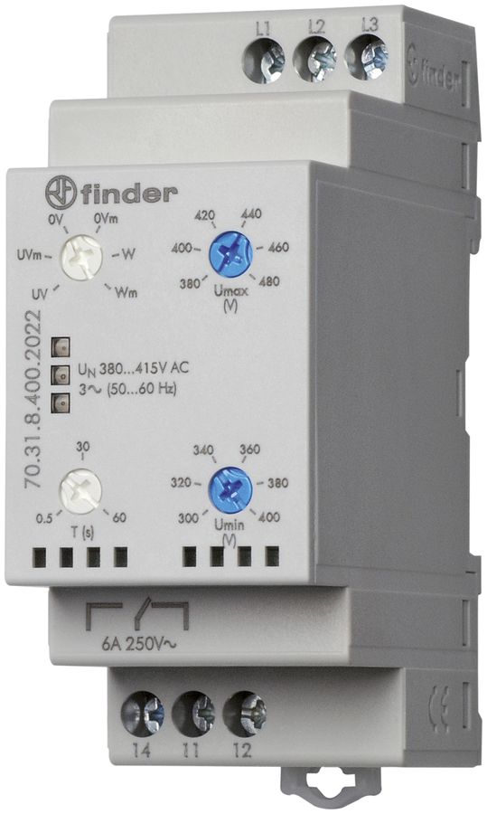 REG Netzüberwachnungsrelais 3L 380…415VAC 1U 6A